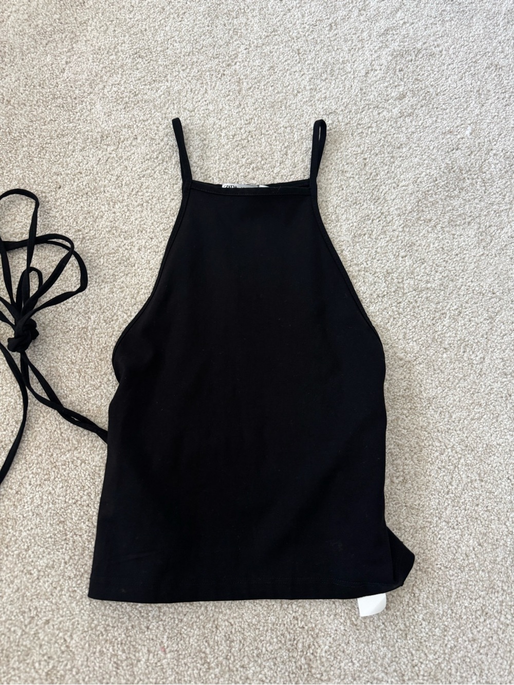 Black Women's Halter Crop Top - Classic Minimal Style new without tags Size S